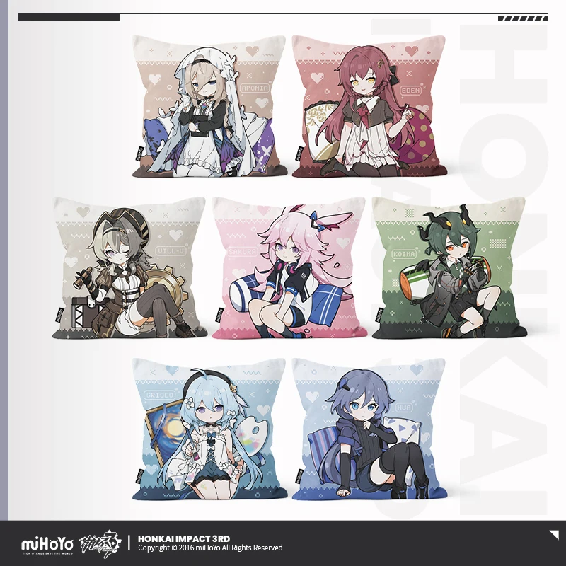 وسادة MiHoyo Honkai الرسمية ، Merch الرسمية ، الأصلية ، الأصيلة ، سلسلة Yingjie ، Mobius ، Kosma ، Kevin ، Kevin ، Kalpas ، Elysia