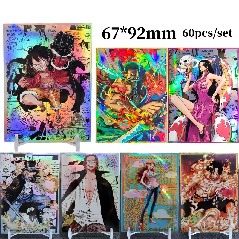 

OPCG One Piece 67x92mm Game Collection Card Protective Case Anime Cartoon Sabo Shanks Portgas D Ace Card Laser Flash Case Gifts