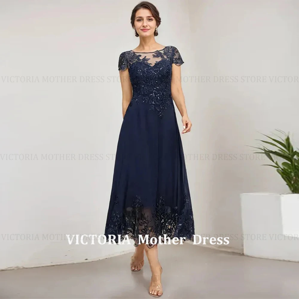 

VICTORIA Элегантное платье для матери невесты по индивидуальному заказу, шифоновое платье трапециевидной формы с блестками, свадебное платье для гостей, вечерние платья