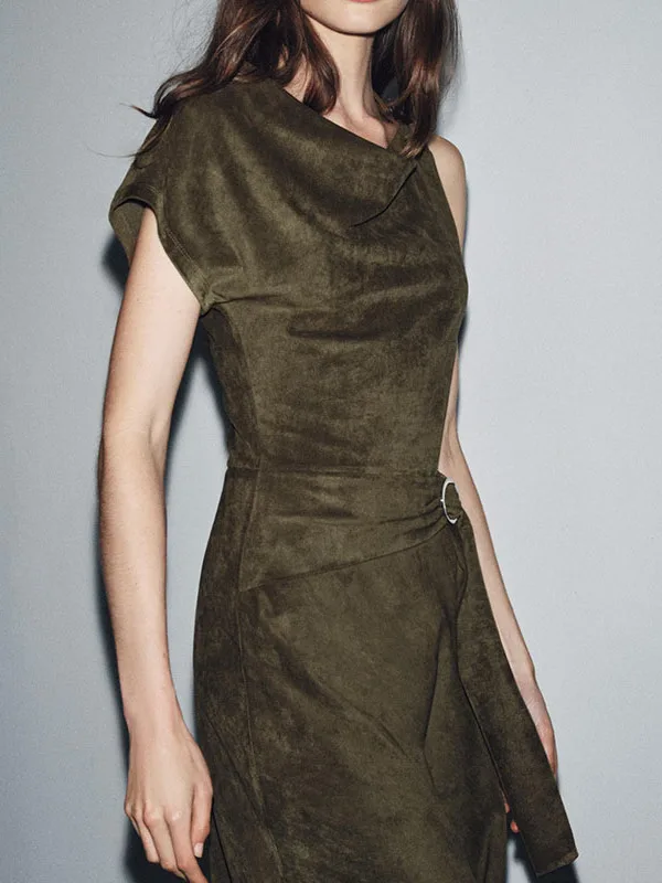 

Длинный асимметричный костюм из искусственной замши Ele, осень 2022, женский модный асимметричный сценический костюм из ткани Dr Quali