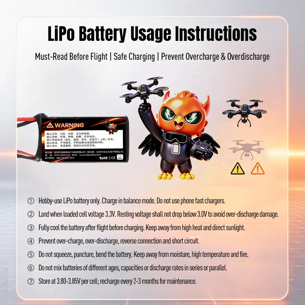 DLGPOWER 14.8V 4S 950mAh 120C RC LiPo Battery For 2.5‑3.5 Inch Cine‑Whoop Freestyle FPV Soccer RC Drone Car Racing Spare Parts