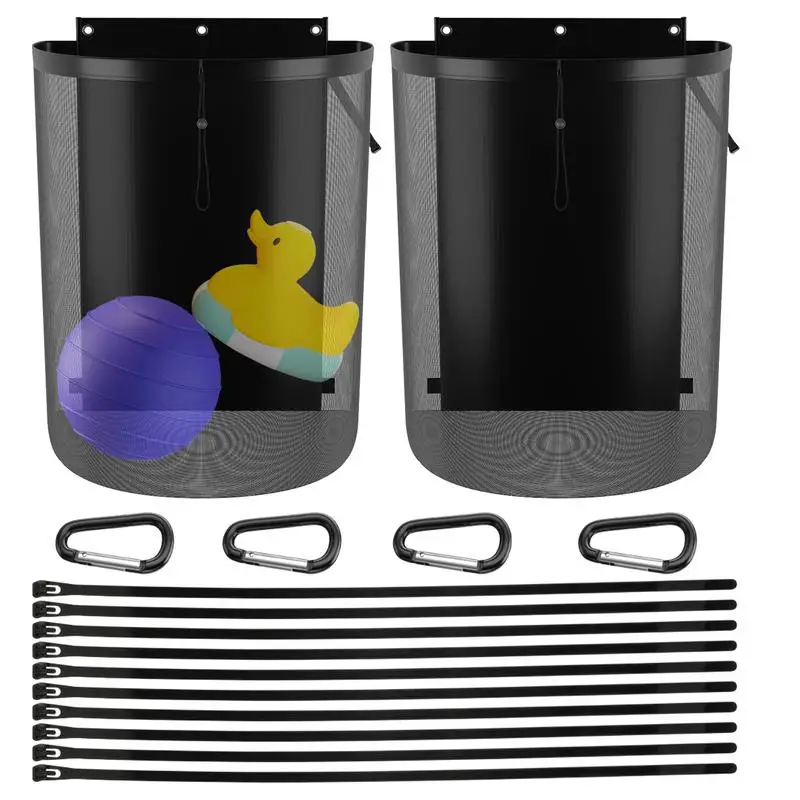 

Net For Pool Toys Set Of 2 Portable Toy Mesh Bags For Swimming Pool Reusable Cargo Net To Hold Floats Adjustable Outdoor