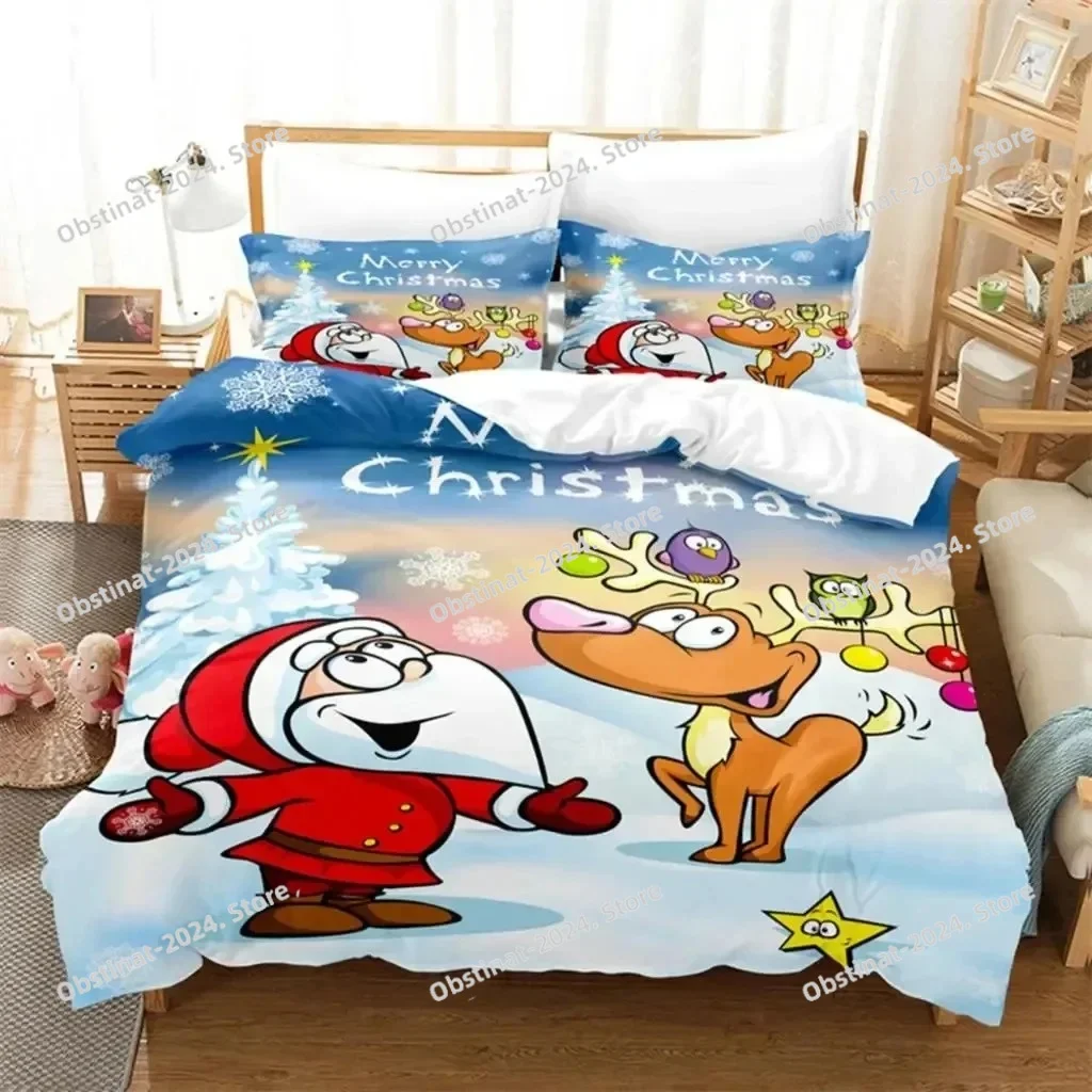 

Christmas Santa Xmas Bedding Set Boys Girls Twin Queen Size Duvet Cover Pillowcase Bed Kids Adult Fashion Home Textileextile