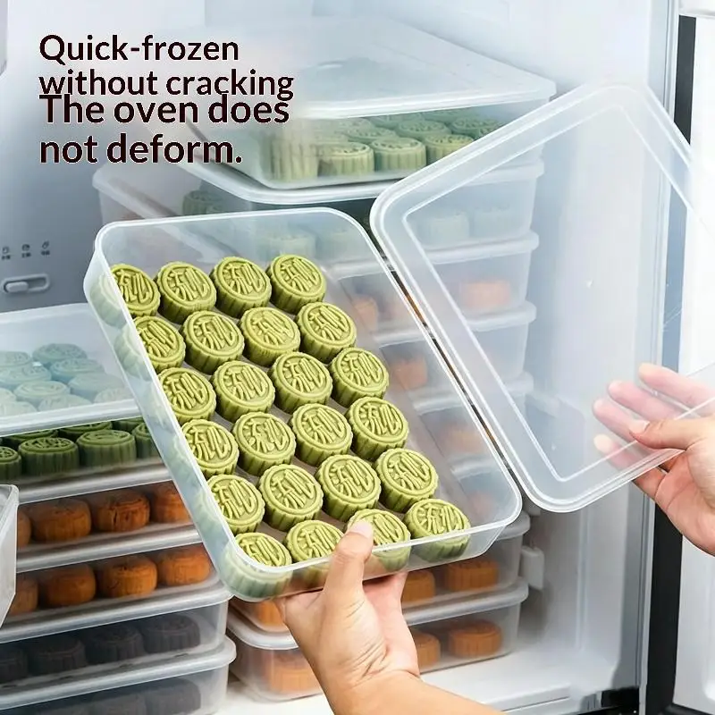 Plastic Multi Compartment Stackable Freezer Storage: Containers Homemade Lava Mooncake Pastry