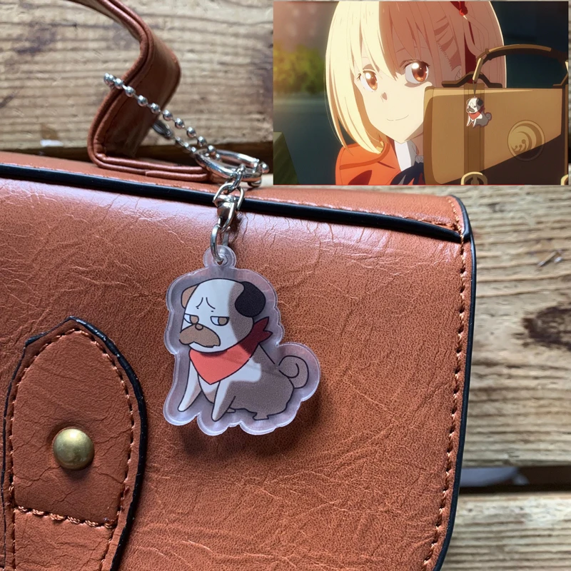 Anime Keychain Takina Inoue Dog Acrylic Strap Bag Hanging Nishikigi Chisato 3.5cm