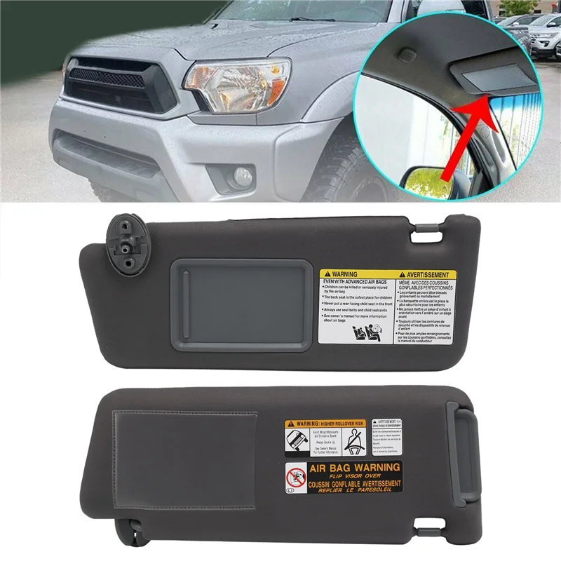 

Car Sun Visor Gray Pair Left Right Driver Passenger Set for Toyota Tacoma 2005-2015