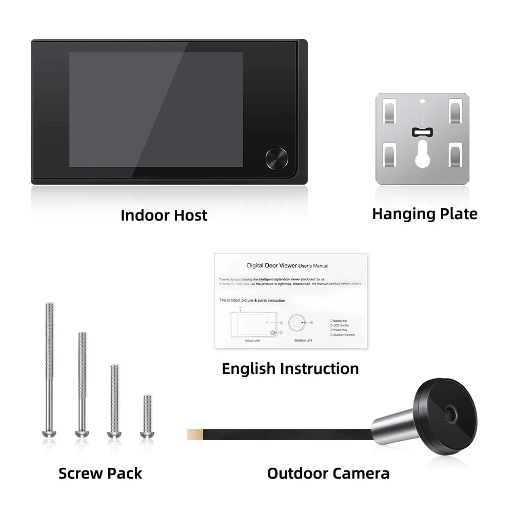 Awapow Door Peephole Camera Video Doorbell 3.5 Inch Digital Door Viewer 120° LCD Color Screen Monitor Home Security No Need WiFi