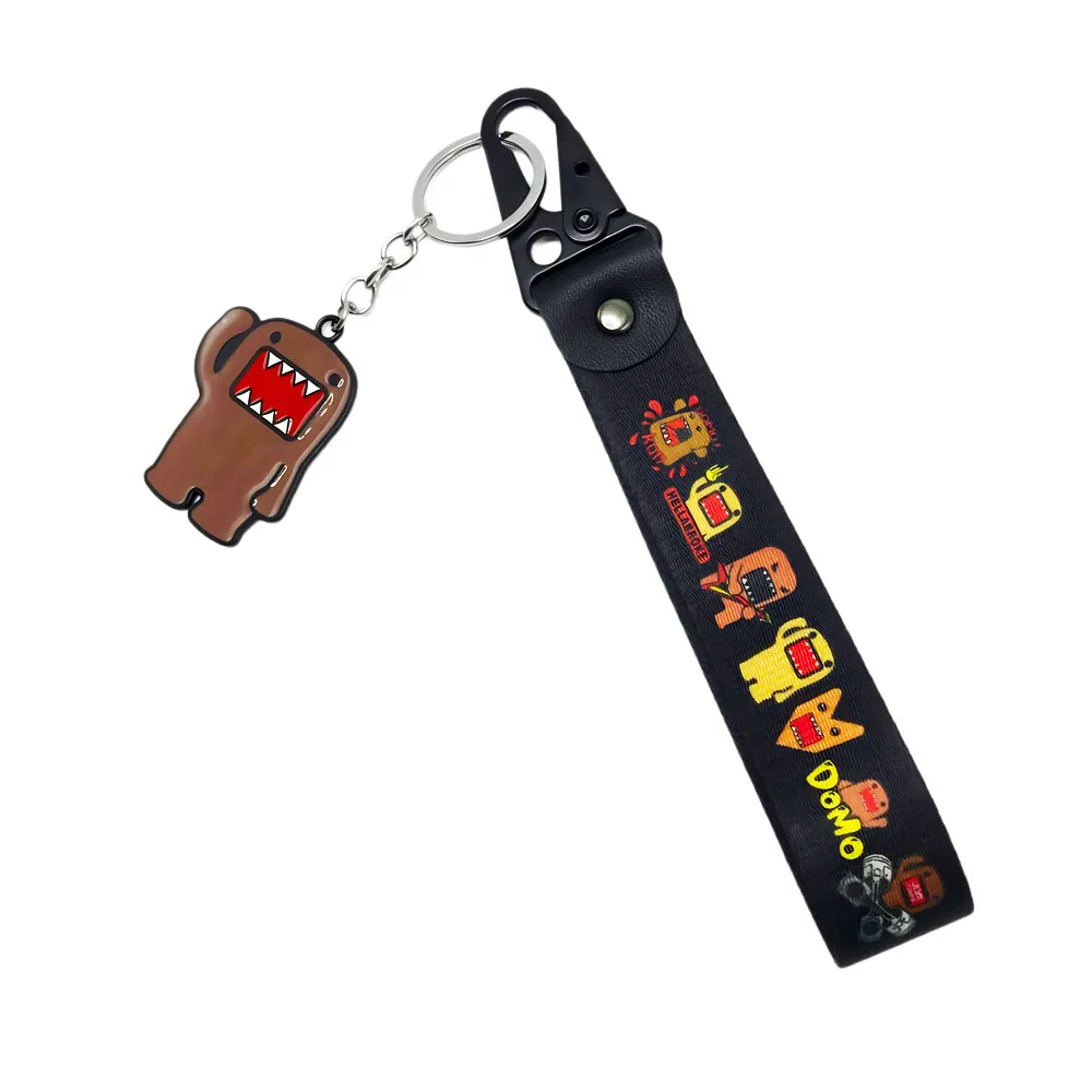 Anime Domo Kun Keychain Mental Keyring Wrist Strap Keychain JDM Style Decorations Accessories for Honda City Civic Toyota Mazda