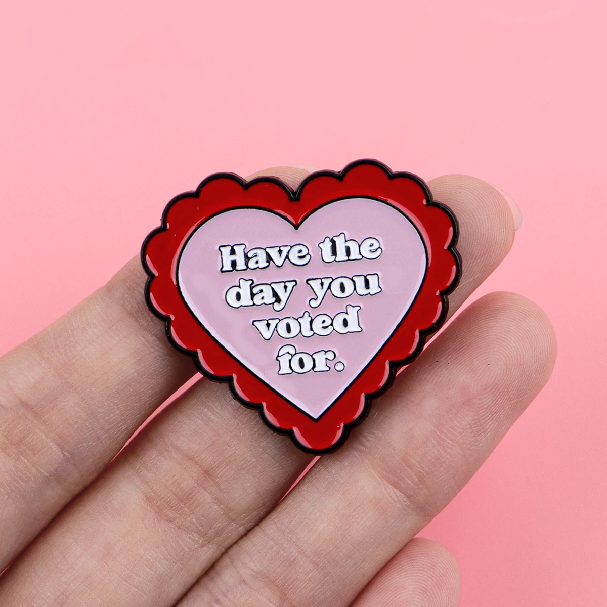 "لديك اليوم" دبابيس طية صدر السترة على شكل قلب لحقائب الظهر دبابيس للنساء دبوس المينا مجوهرات الأزياء والاكسسوارات هدية الأصدقاء #3