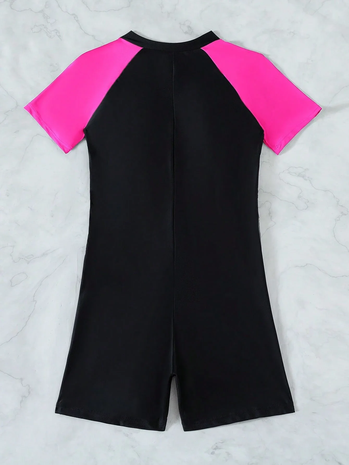 

Colorblock Zipper Front One Piece Swimsuit For Women Beach Swimwear
