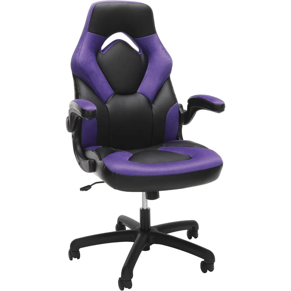 

3085 Ergonomic Gaming Chair for Adults, High Back Office Chair with Headrest and Flip Up Arms, Leather Racing Style Gami
