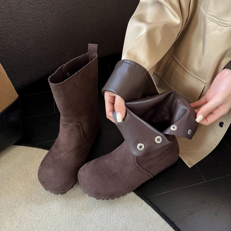 

Женские простые, хит продаж, высококачественные ботильоны, повседневная новая обувь, элегантные зимние модные прогулочные ботинки 2025, женские ботинки