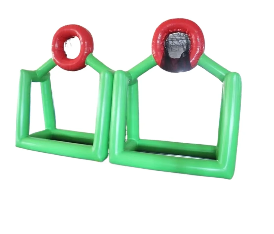 Inflatable floating basketball hoop for pool games