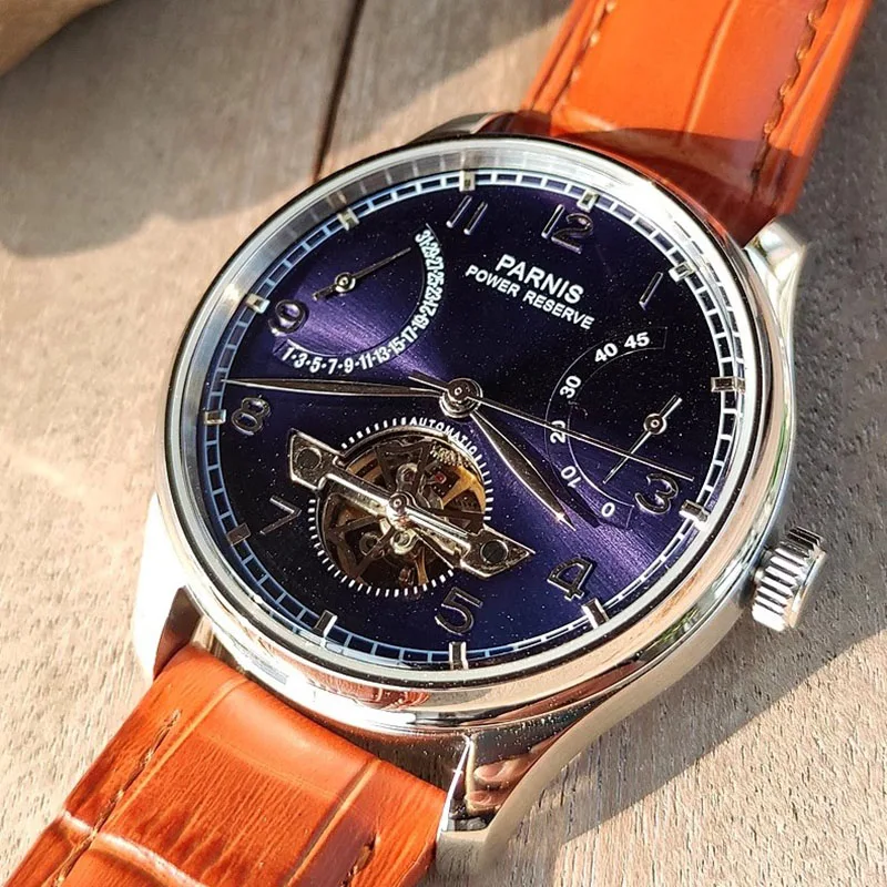 ساعة بارنيس الميكانيكية Seagull ST25 عيار دولاب الموازنة يطير باك تلقائيًا تعرض أعمال الرجال