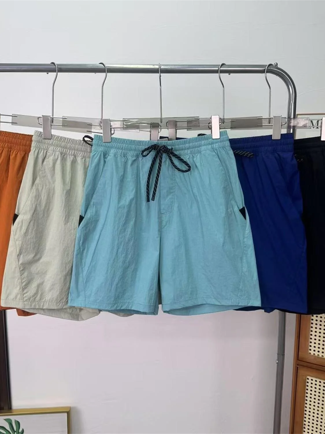 

Пляжные шорты Dopne Color для пар, из охлаждающего шелка, быстросохнущие, повседневные, прямого кроя, с высокой талией