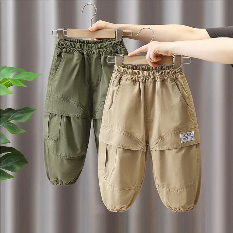 

High quality Children Trousers 2-10Years Clothes New Cotton Cargo Pants Solid Boys Casual Sport Pants Enfant Garcon