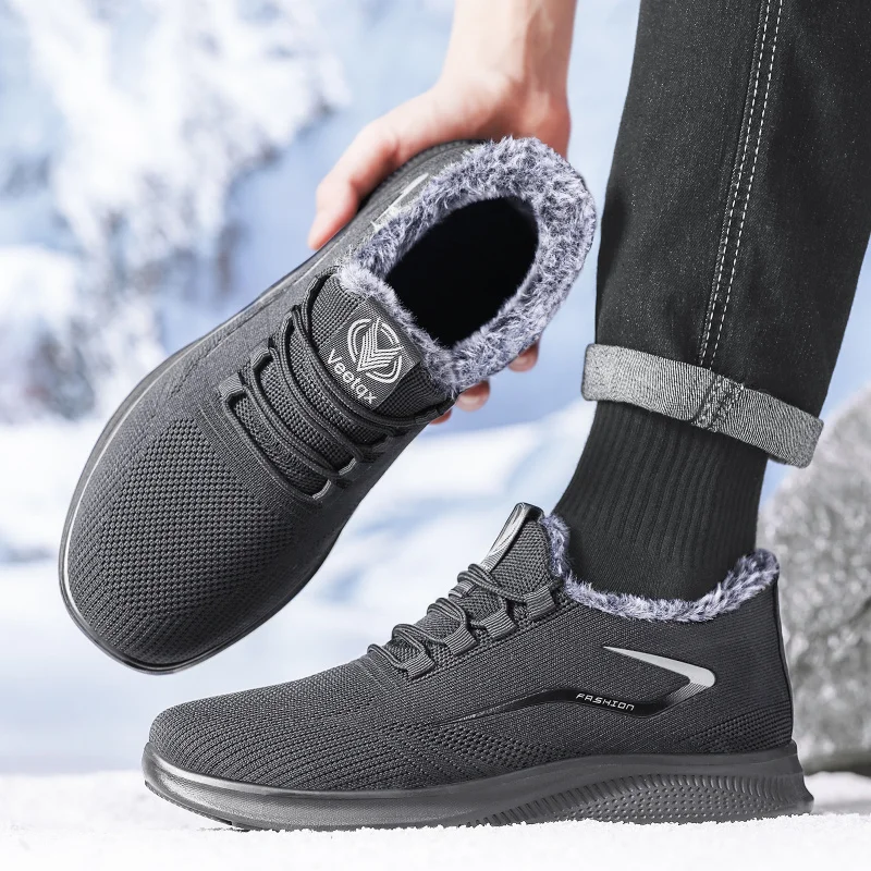 

Mens 2026 Winter Snow Boots Thick Velvet Cotton Shoes Casual Sports Warm Slip Resistant Comfortable Outdoor Walking
