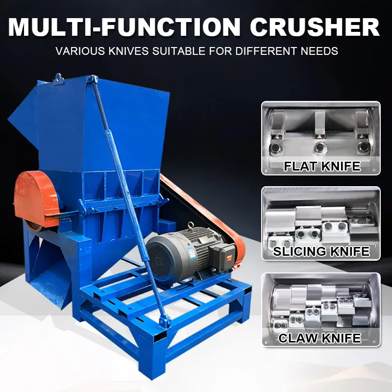 الصناعية PE PET البلاستيك التقطيع كسارة مزدوجة رمح كسارة النفايات PVC PP PC المواد النفايات كسارة بلاستيكية للزجاجة