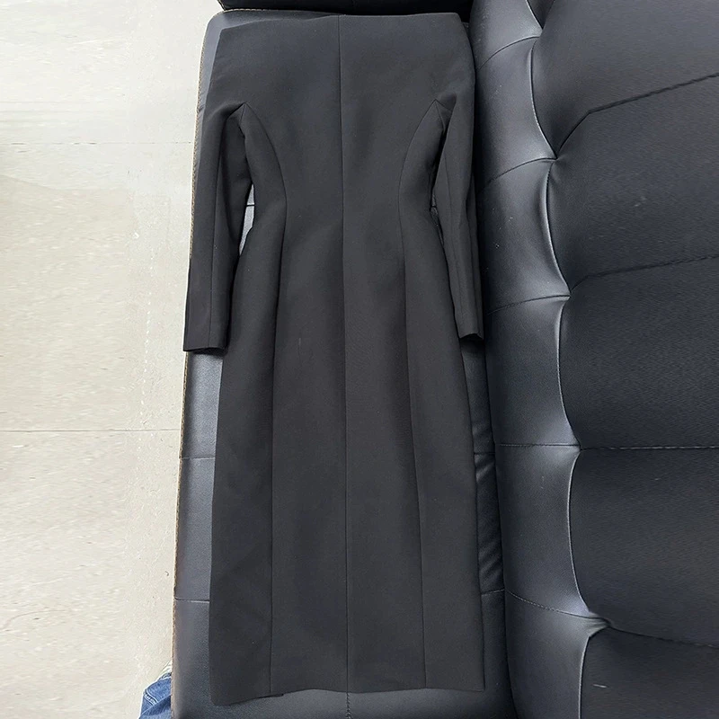 가을 겨울 신상 트렌디하고 개성있는 디자인 스탠드 칼라 슬림핏 긴팔 롱 윈드브레이커 재킷