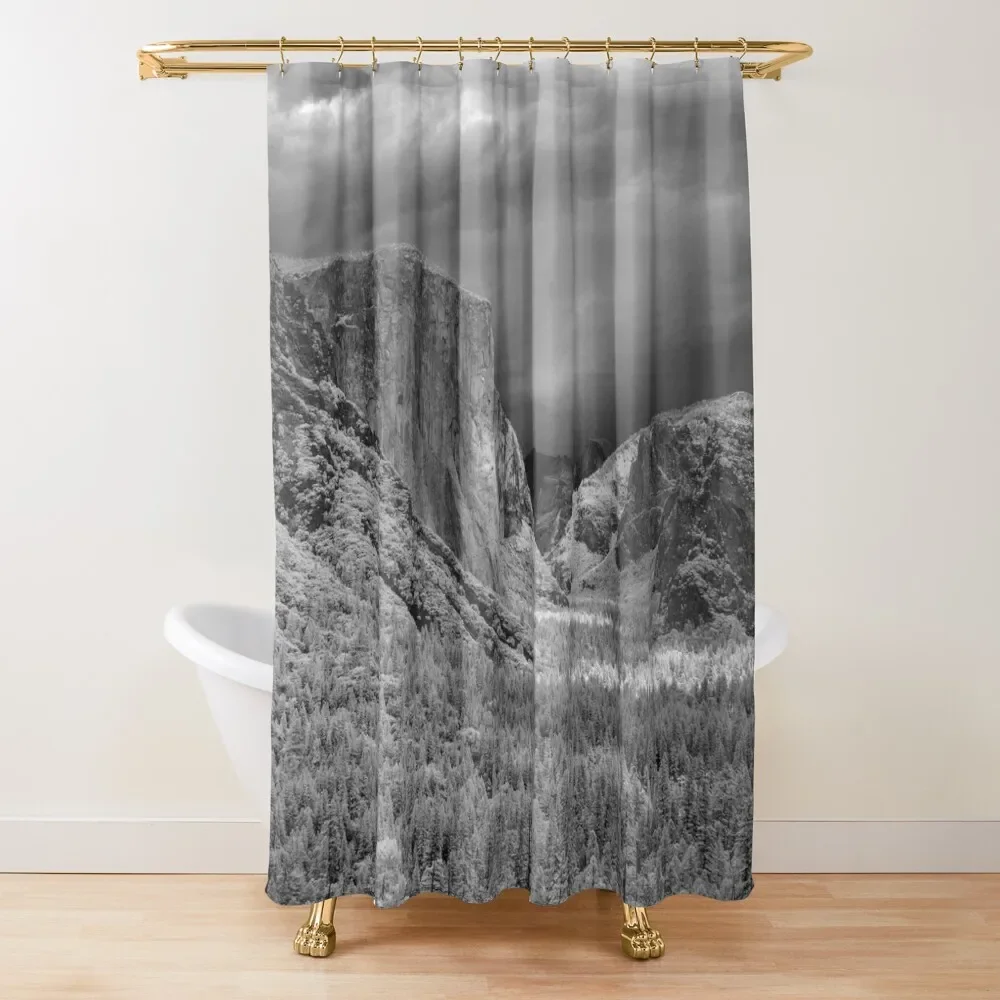 

Yosemite National Park wilderness panoramic landscape black and white photographic print / photograph Shower Curtain