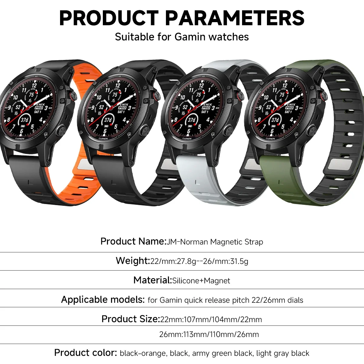 Магнитный силиконовый ремешок QuickFit 26 мм 22 мм для Garmin Fenix 8 7 7X 6 6X 5X Plus/Epix Pro Gen 2 47 мм 51 мм 43/Enduro3 Ремешок для часов