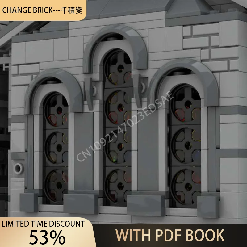 MOC NEW 2085PCS Średniowieczna kościół Modułowa architektura miasta Kreatywne klocki dla dzieci Urodziny Budynek Prezent świąteczny Bloki