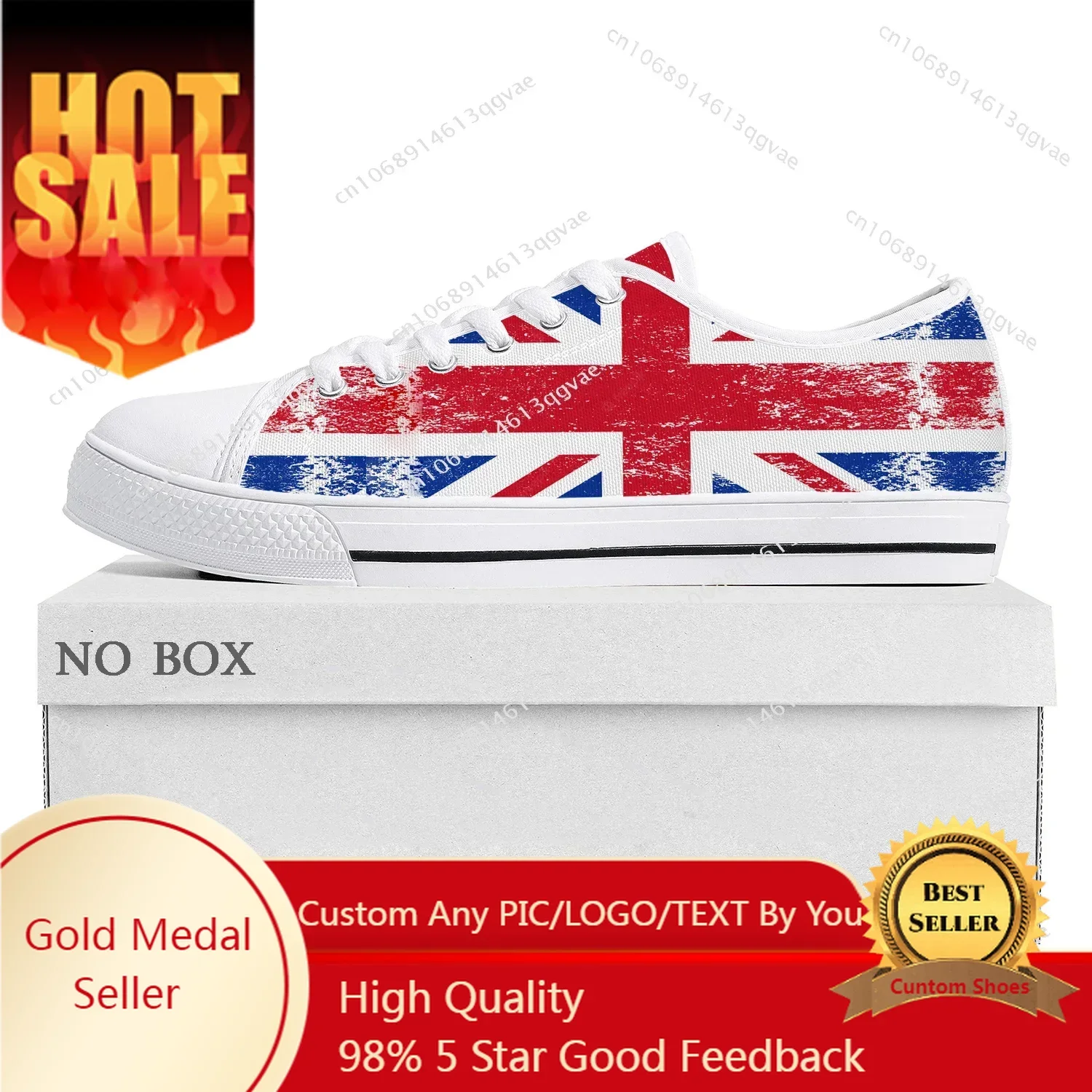 

England Flag Low Top High Quality Sneakers Mens Womens Teenager Canvas Sneaker England Casual Couple Shoes Custom Shoe