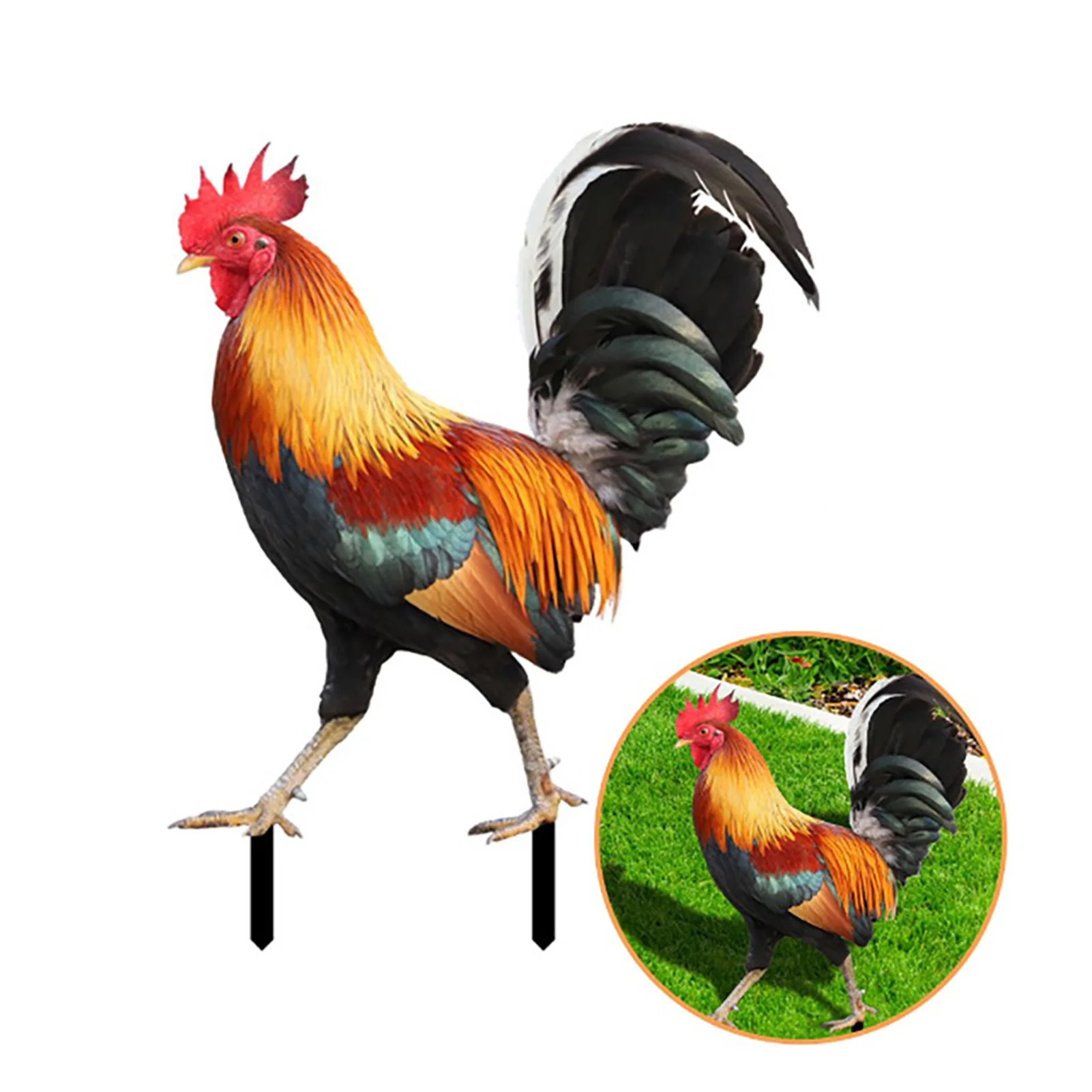 Rooster Statues Garden Stake Wearable and Durable Garden Stake for Housewarming or Birthday Present