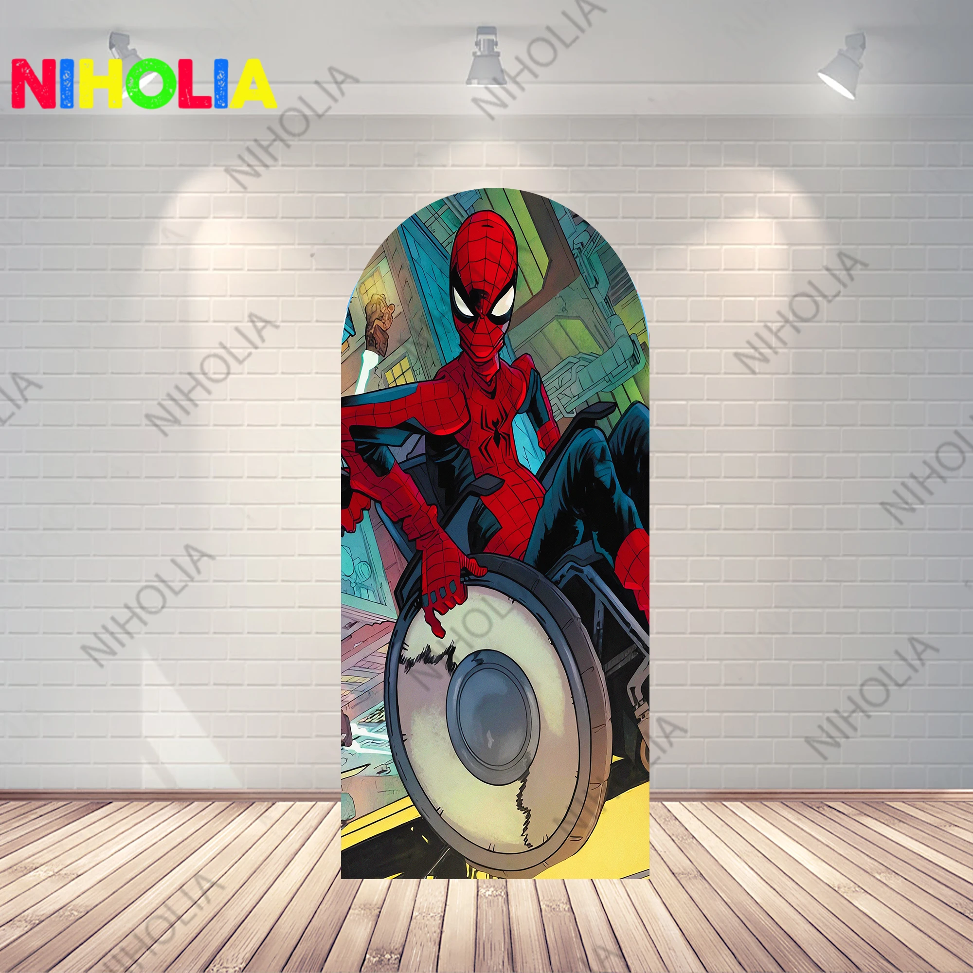 Superhero Spiderman Arch Covers Photo Backdrop Boys Birthday Party Background Doubleside Photography Booth Props