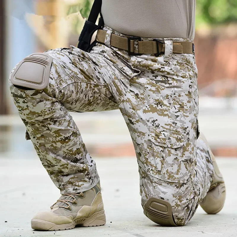 

Multicam Camouflage Tactical Pants Wear-resistant Hiking Pant Paintball Combat Pant With Knee Pads Hunting Clothes