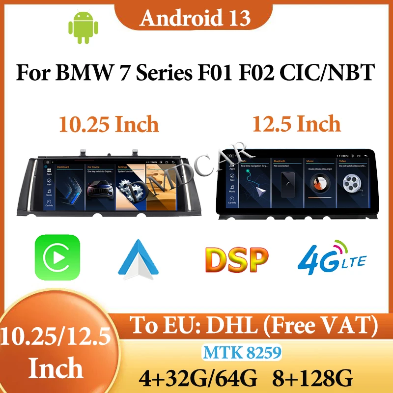 Android13 8 Core 8G 128G For BMW 7 Series F01 F02 GPS Navigation Video Player Central Multimedia 1920P Carplay Screen