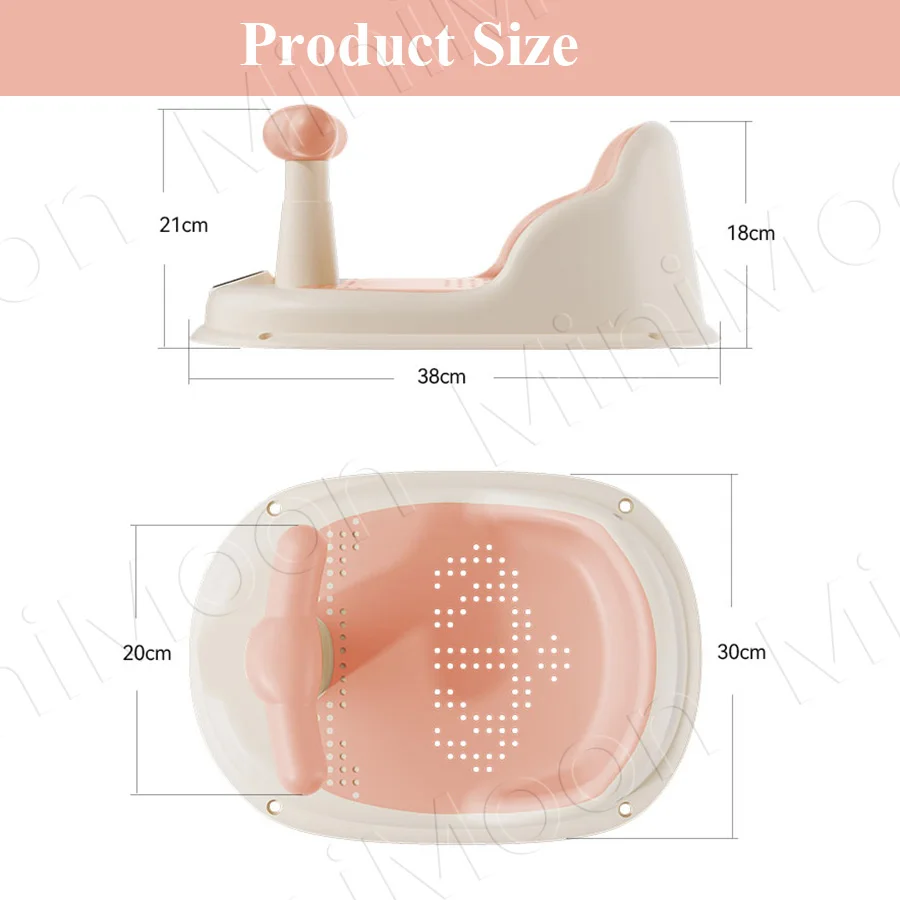 Baby Bathtub Safety Seat, Anti-Slip Pad with Back Support for Secure & Comfortable Newborn Bath Time