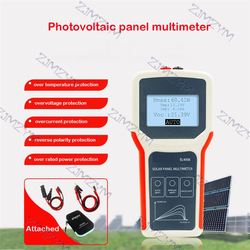 EL400B/ EY800W Panel fotowoltaiczny multimetr Auto/ręczne wykrywanie MPPT Panel słoneczny LCD MPPT Tester narzędzie do testowania napięcia