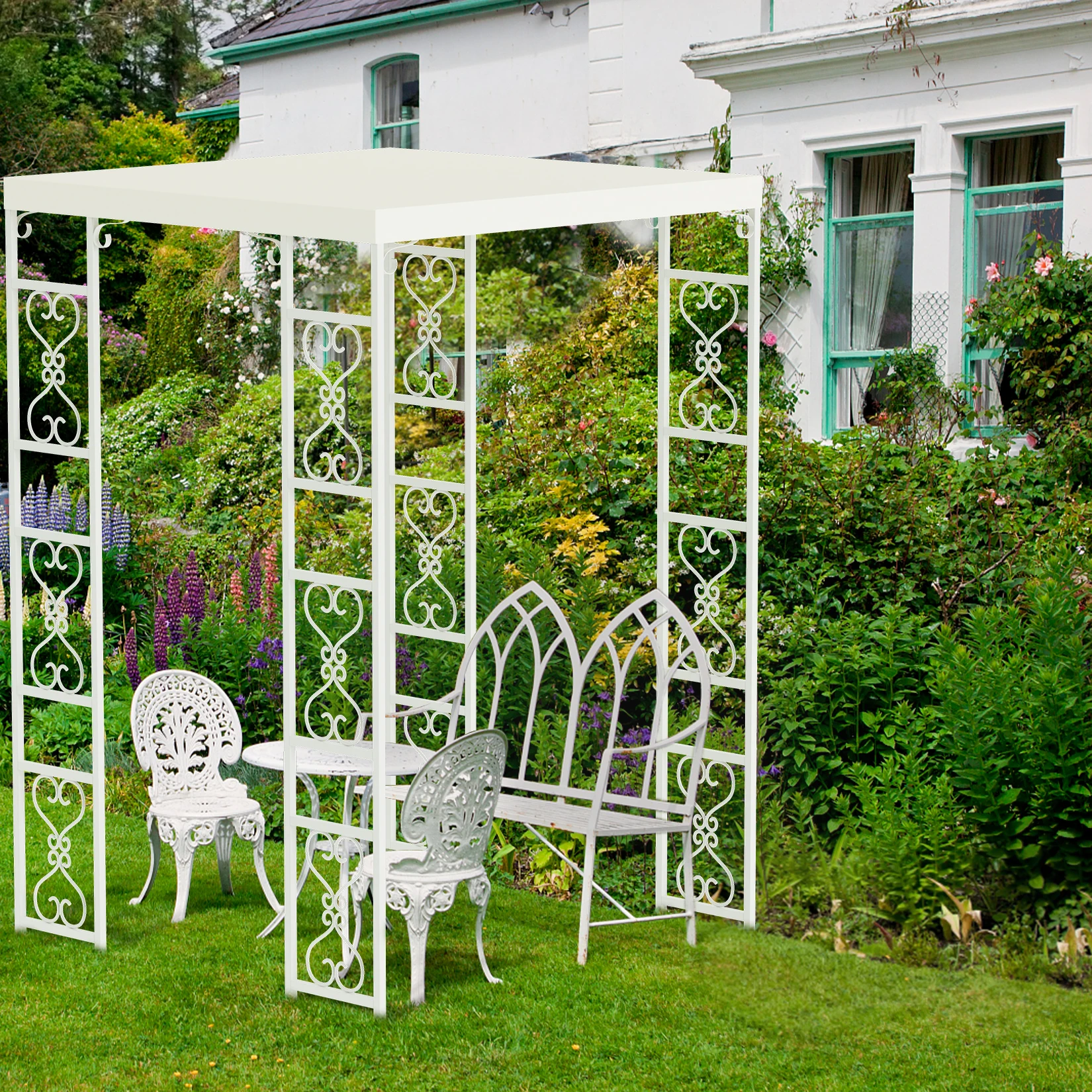 Wedding Ceremony Arch Outdoor Wedding Canopy Chuppah Reception Metal Backdrop Stand Garden Pergola Archway Stand Canopy Tent