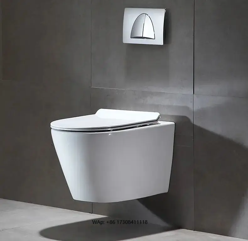 

Modern Design One-Piece Wall Mounted WC Toilet Bowl White Hanging Ceram Washroom CUPC Hotel Single Bathroom Closet