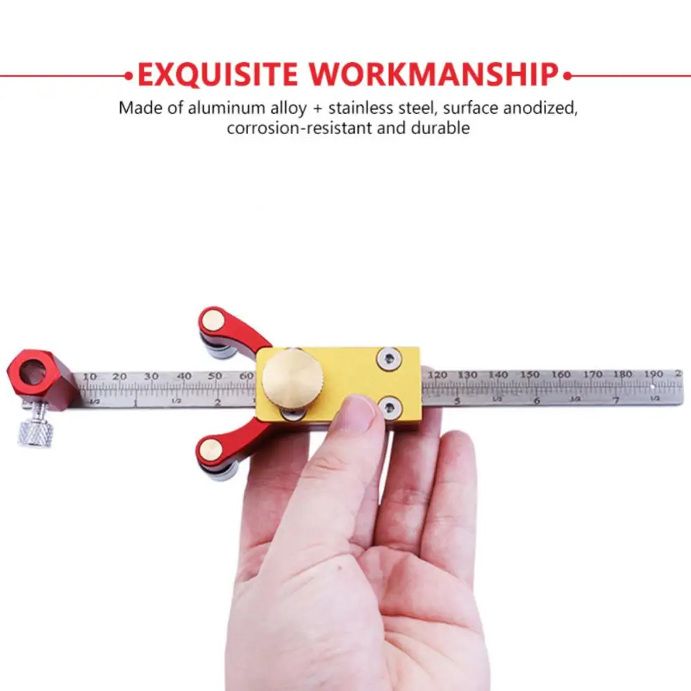 1 Wheel Marking Gauge Aluminum Alloy Scribe Tool Adjustable Precision Scriber Parallel Line Drawing Tool Woodworking DIY