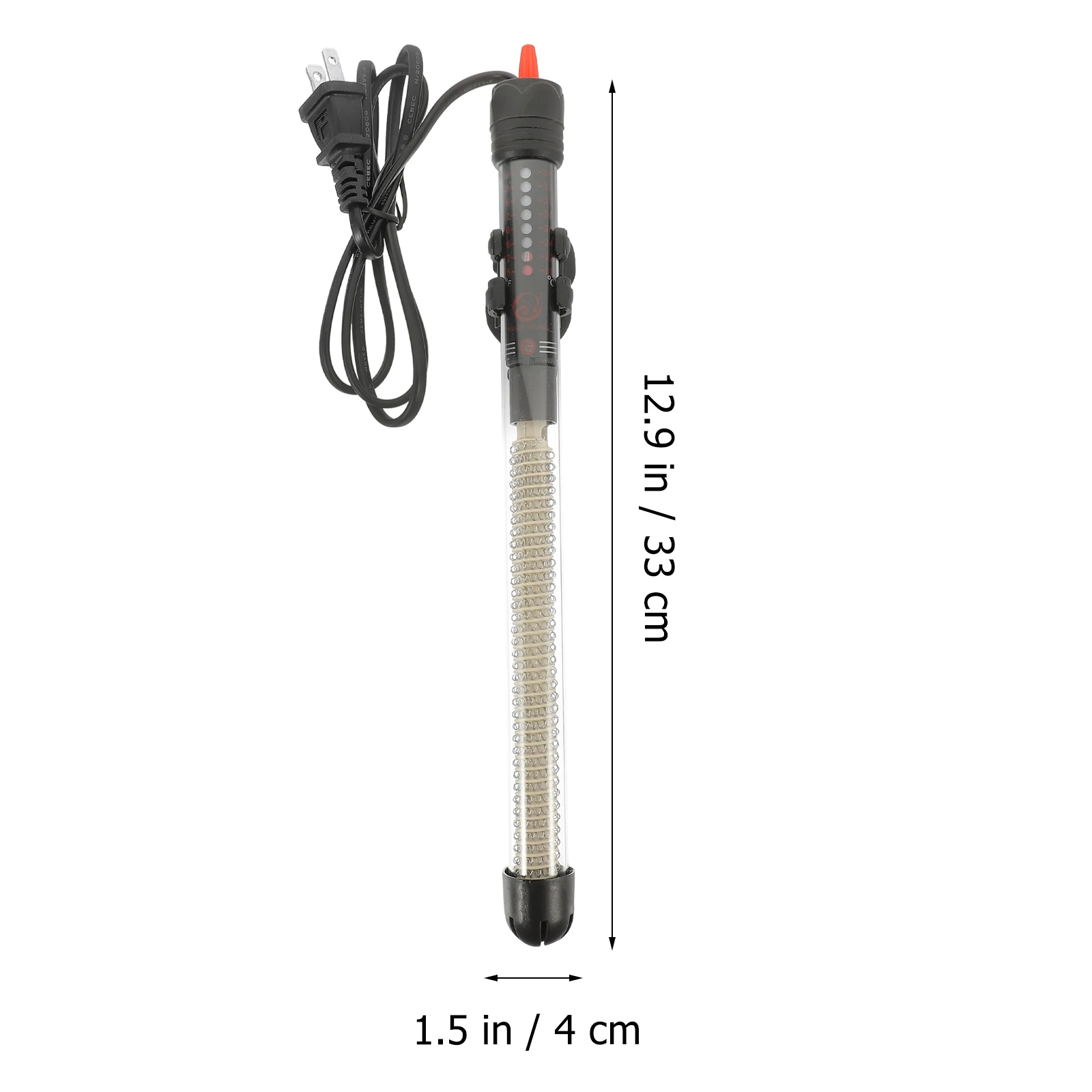 

2pc 300W Glass Submersible Aquarium Heater With Thermometer For Freshwater Saltwater Fish Tank Heating Rod Us Plug Precise