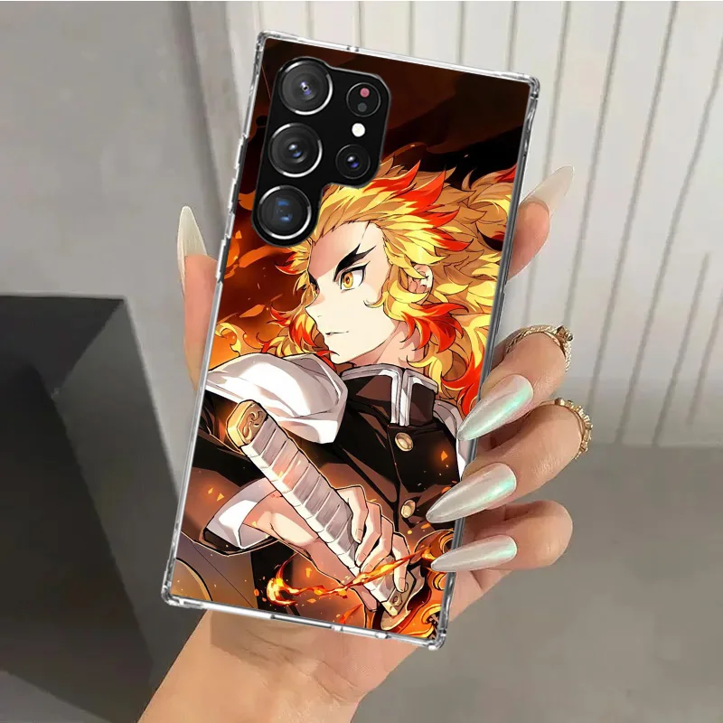 Demon Slayer Rengoku Kyoujurou Phone Case for Samsung Galaxy S24 S23 S22 S21 Ultra S20 FE S10 Plus S10E S9 S8 + S7 Edge Soft Pri