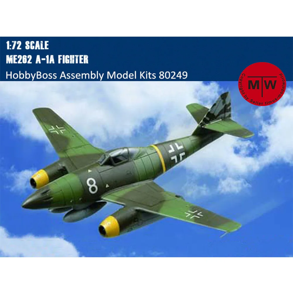 

HobbyBoss 80249 1/72 Scale Me262 A-1a Fighter Military Plastic Aircraft Assembly Model Kits