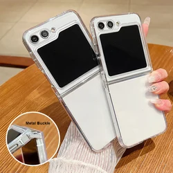 Soft TPU Clear Phone Case For Samsung Galaxy Z Flip 7 6 5 4 3 5G Folding Silicone Cover For Samsung Z Flip6 Flip5 Flip4 Flip7 FE