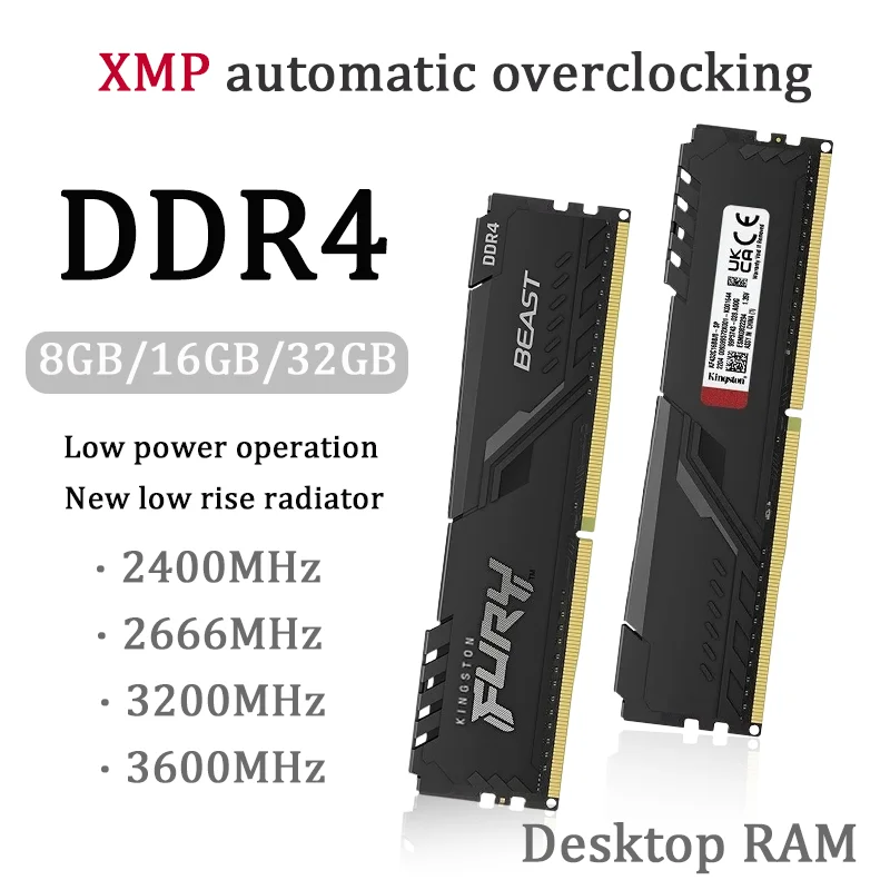 

Beast DDR4 RAM for PC 8GB 32GB 16GB 3200 3600 2666MHz 288Pin DIMM XMP Desktop Memory PC4-25600U Metal vest design 1.2V