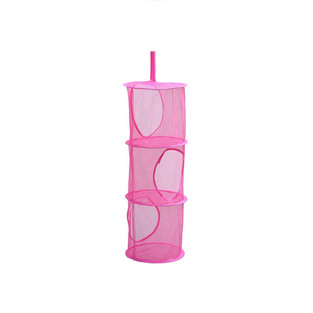 

Hanging Clothes Organizer Hanging Storage Net Bag Foldable Mesh Laundry Shoes Travel Bag 3 Layer Suspended Tidy