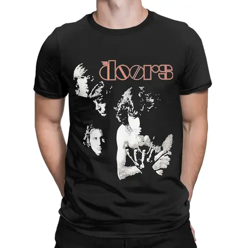 Imagen 2 del producto Camiseta The Doors para hombre, camiseta divertida de música Vintage, camiseta de manga corta con cuello redondo, camisetas de algodón puro 6XL