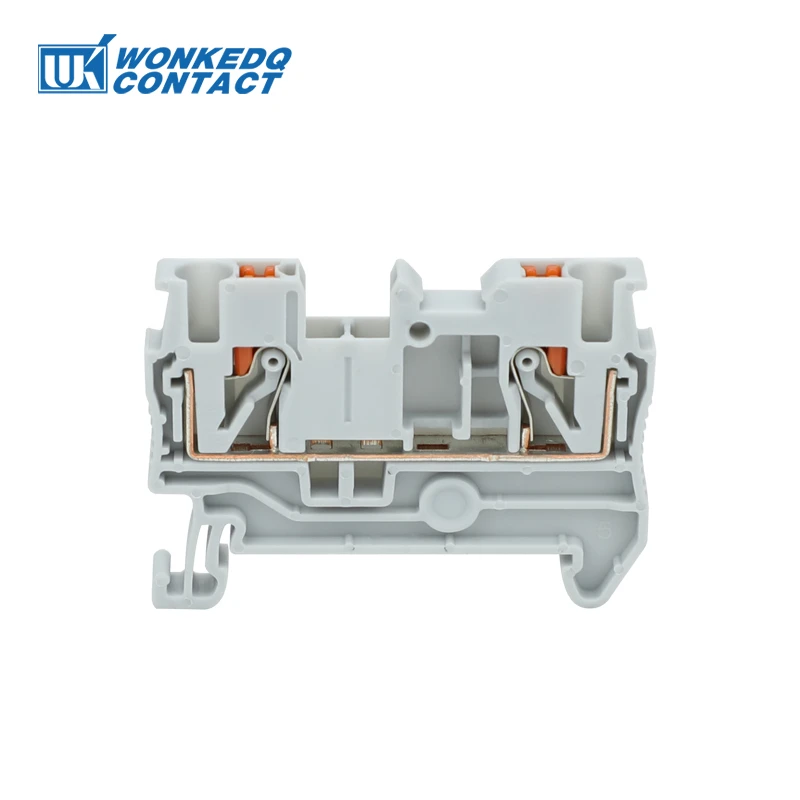 10Pcs PT 2.5 Push-in Terminal 2.5mm² Cable Electrical Connector DIN Rail Terminal Block Feed-Through Strip Plug PT2.5 PT-2.5