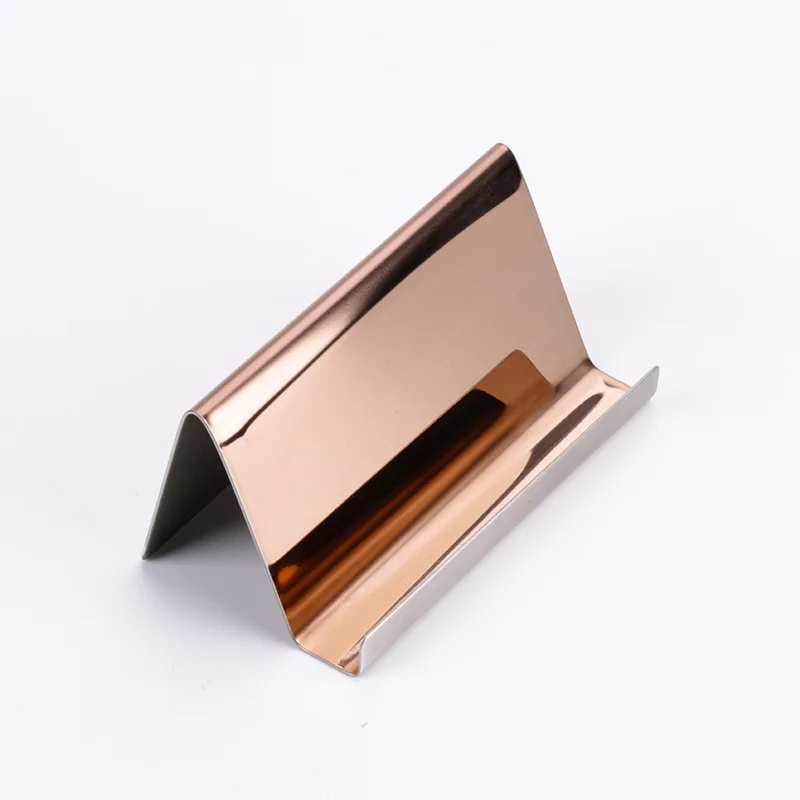 

1Pc 304 Stainess Steel Business Card Holder Office Hotel Reception Business Card Stand Support Holder Metal Cards Organizer