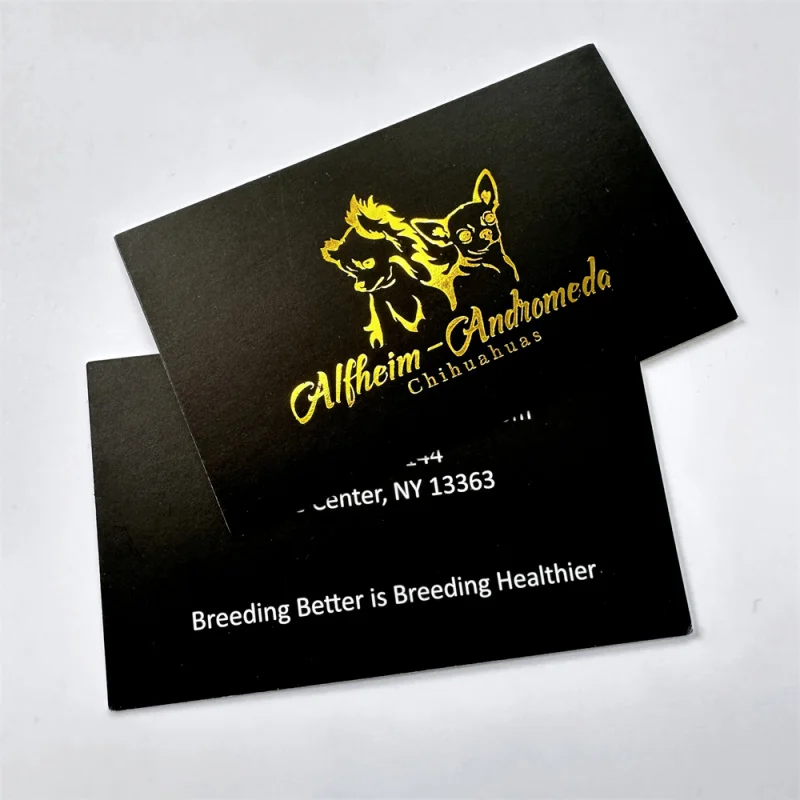 

custom logo design 200pcs a lot Luxury Visiting Card Black Embossed Business Card With Gold Foil Stamping