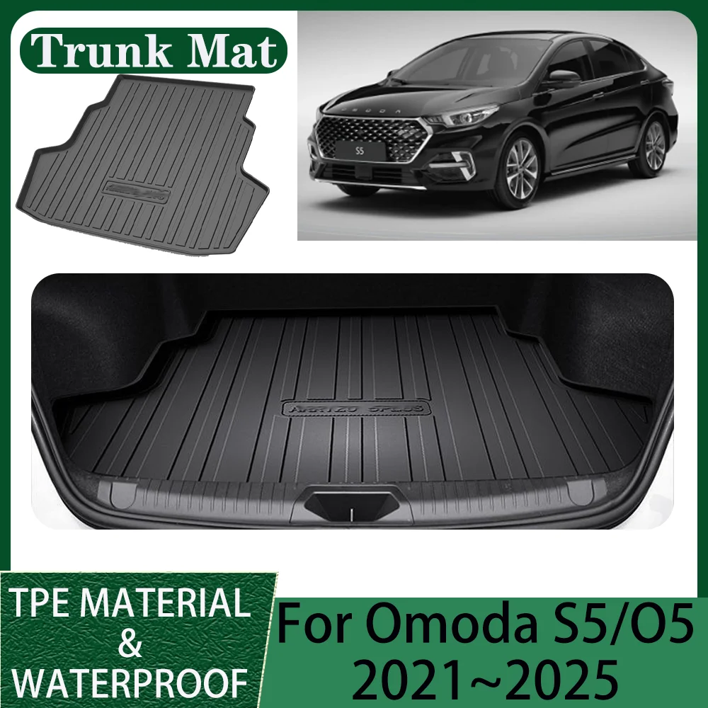 

Для Omoda S5/O5 2021 ~ 2025 2022 2023 2024 автомобильный водонепроницаемый коврик в багажник из ТПЭ с защитой от царапин, лоток, переноска, защита, внутренние аксессуары