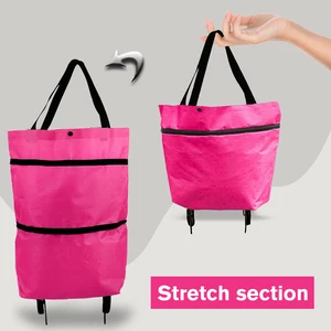 Autobeutel mit Rad, tragbarem Einkaufswagen, Oxford -Beutel, wiederverwendbar, einfache Installation, Falten, wasserdicht, Haushaltsvorräte 8 Hauptverkäufe Carry Car Rolser - №8