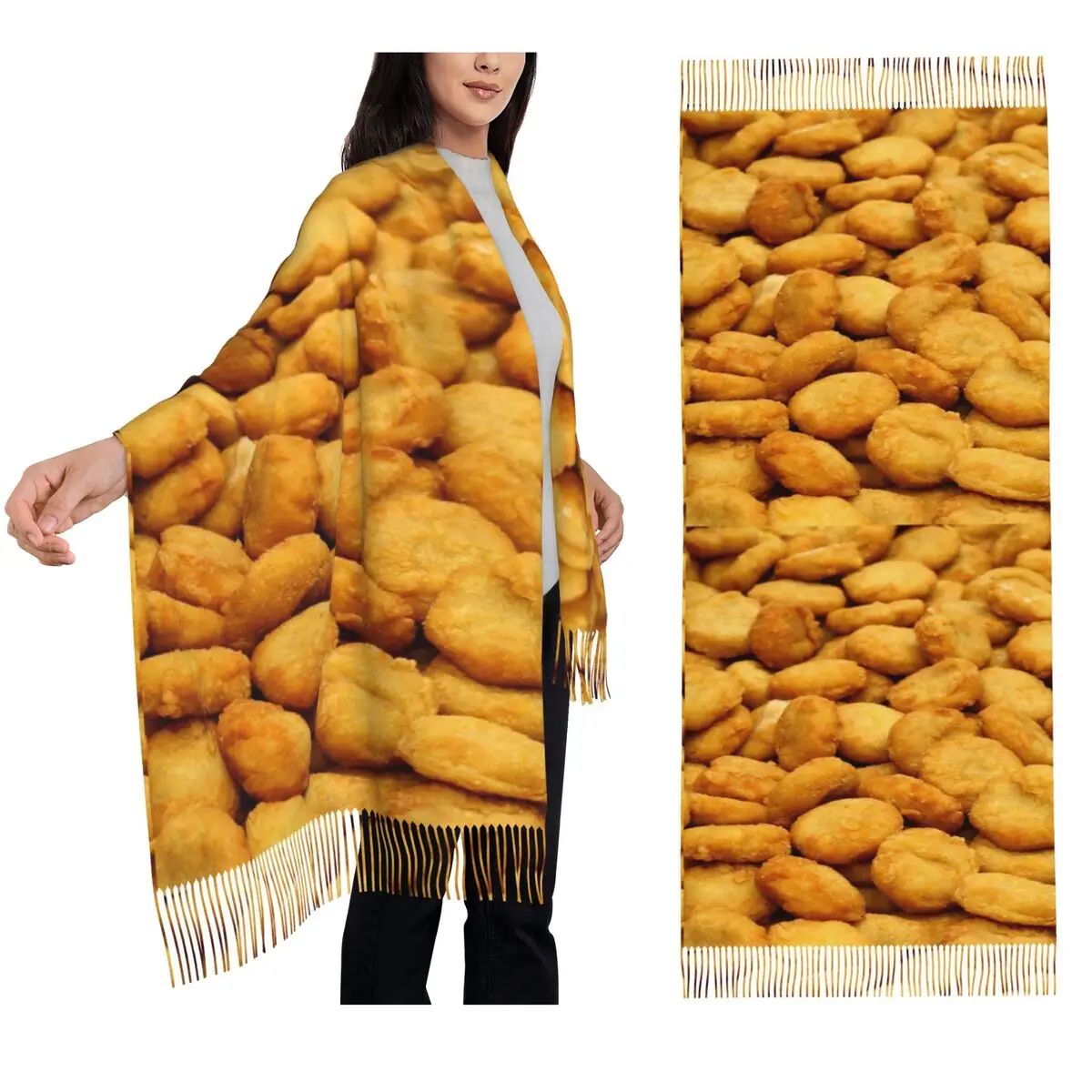 

This Is My Human Costume I'm Really A Chicken Nugget Scarf Tassel Scarves Women Shawls and Wraps Long Fall Winter Shawl Wrap