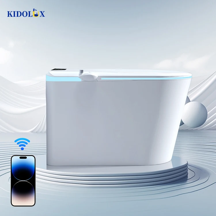 Kidolux LED Backlit Touch Screen Premium Materials Floor Mounted Bathroom Ceramic Smart Toilet Automatic Flush Electric Toilet